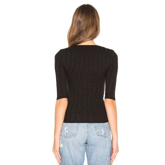 Free People Central Park Cardi Black Ribbed top - Picture 4 of 4